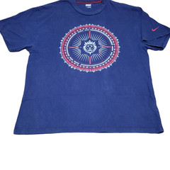Nike LeBron James Lion Logo T Shirt Men L Navy Blue Mandala World Tour Top