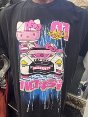 Hello Kitty Tokyo Speed T Shirt Racing Car Sanrio Black Graphic Tee 2XL