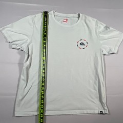 Quiksilver T Shirt Mens Large Heathered Gray Cotton Logo Print Straight Hem