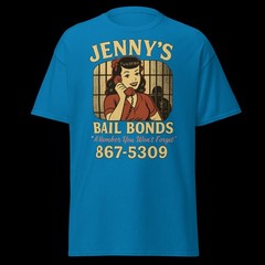 Jenny’s Bail Bonds 867-5309 Vintage Graphic Tee 5xl, 4xl, 3xl, 2xl, XL, L, M, S