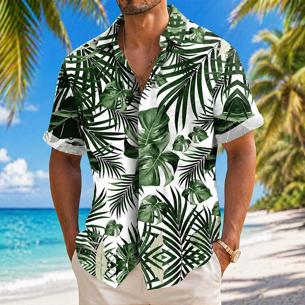 Hawaiian Shirts Men Aloha Summer Casual Beach Button Down Cruise Holiday Party