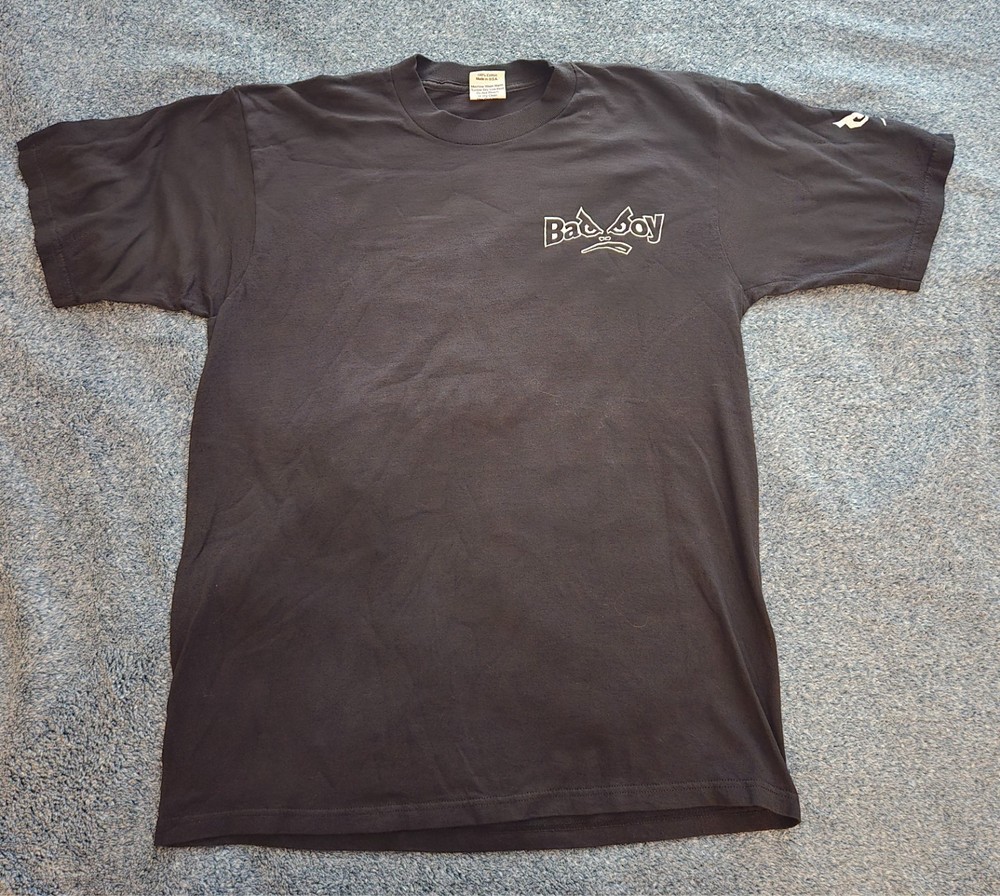 Vintage 90s Bad Boy Club T-Shirt 100% Cotton Black Size L Made USA