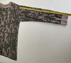 Vtg LG Long Sleeve Mossy Oak Pocket Shirt Green Leaf Foliage USA Made See Pics