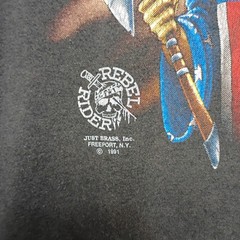 Vintage Rebel Rider Helmet Laws Suck Single Stitch T Shirt Just Brass Size XL