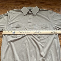 VTG John Blair Mens Sz M Tall Brown Short Sleeve Polo Style Shirt With Pockets