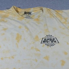 AC/DC Shirt Adult Extra Large Yellow Tie Dye High Voltage Rock Band Music Mens
