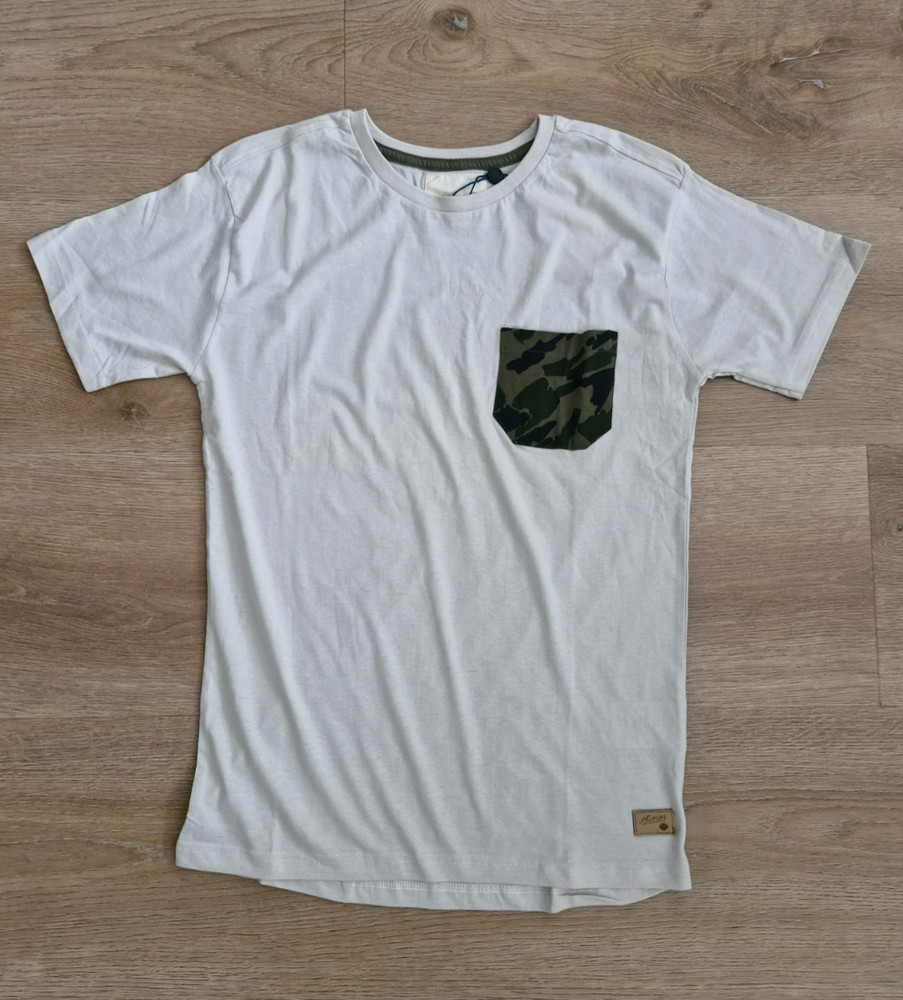Mens T Shirt Pocket Contrast Camouflage Jungle 100% Cotton Assorted Sizes Colour