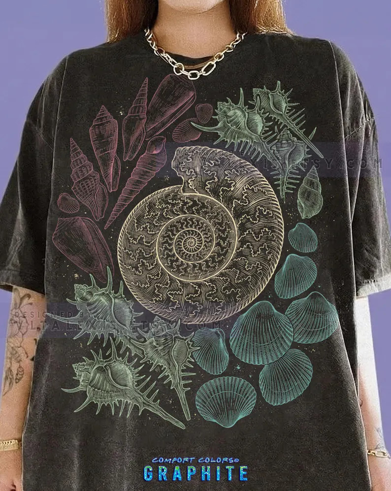 Vintage Seashell Ammonite Marine Life Comfort Tee