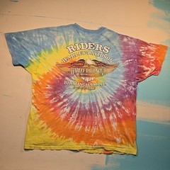 VTG Harley Davidson XXL Tie Dye T Shirt Single Stitch Birmingham AL 90s THRASHED