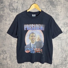Vintage 2008 Barack President Obama Graphic Tee Distressed USA Size L