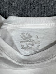 Set Of 5 Fruit Of The Loom T Shirt Men Large White Cotton Straight Hem Crew Neck