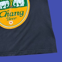 Chang Beer T Shirt L Black Yellow Elephant Tree Thailand Lager Logo Graphic