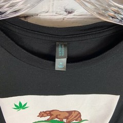 NOR CAL California State BEAR Mens T-shirt MEDIUM Tee BLACK M Short Sleeve