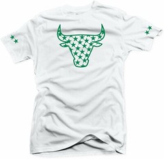 Shirt to Match Jordan Retro 1 Pine Green 2020- Bull Stars White