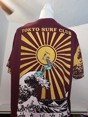 Fresh Laundry Short Sleeve Tshirt Tokyo Surf Club Burgandy Large Printed On…