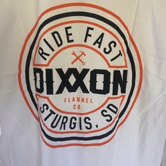 Dixxon Flannel T- Shirt Mens Sz Med Sturgis Ride Fast Motorcycle White New! BxBB