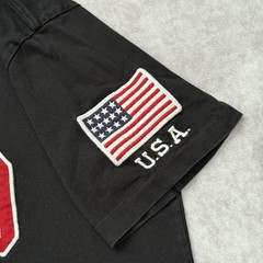 Polo Ralph Lauren Shirt Mens Medium POLO Applique Embroidered USA Flag Patch