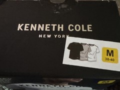 Kenneth Cole 3 Pack Cotton Stretch Gray Black White Crewneck T-Shirts Sz Medium