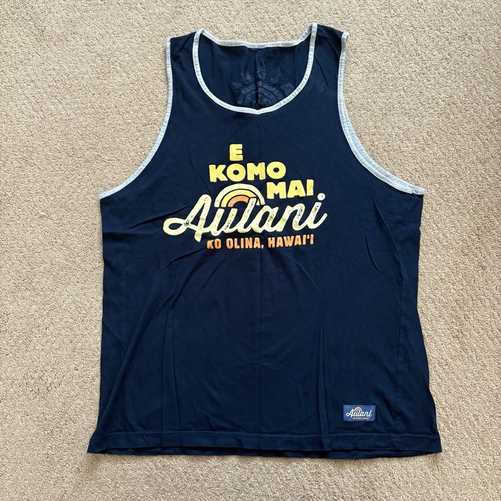 Disney Aulani Hawaiian Resort Tank Top Ko Olina E Komo Mai Men’s Sz Large