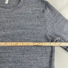 American Apparel Mens Short Sleeve Thermal TShirt L Heather Grey USA Made READ