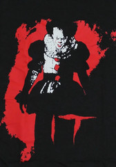 It Movie Mens Pennywise Killer Clown Black Shirt New S-2XL