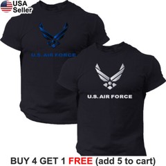 US Air Force USAF T-Shirt Logo Patriotic PT Physical Training Military BUF01
