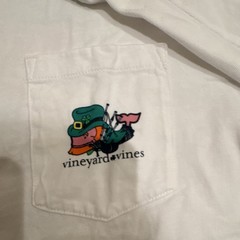 Vineyard Vines Kids XL White Long Sleeve Pocket Whale St. Patrick’s Tee