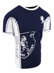 Designer T-Shirt Bucheli Italian Sport Stripe Men Embroidered Lion Logo Slim Fit