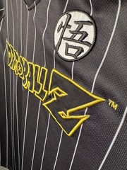 Dragon Ball Z Goku BoxLunch Jersey Men’s Large Black Pinstripe Anime DBZ