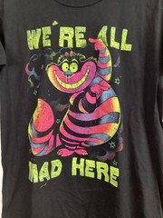 Disney Alice In Wonderland Cheshire Cat We’re All Mad Here Neon Graphic T-Shirt