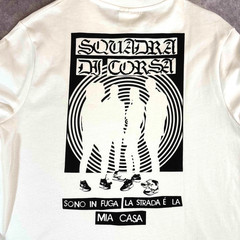 Diadora Long Sleeve T Shirt Mens XS White Graphic Crewneck Squadra Di Corsa