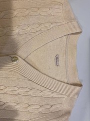 Other Brands Vintage 60s Four-Ply Knit Sweater (Thick) — Wool, BEG, Solid Color