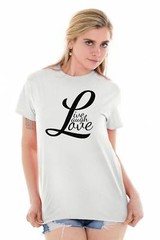 Live Laugh Love Cute Romantic Valentines Day Womens Crewneck T Shirt Tees Tops