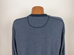 Vintage 90s Ribbed Henley Shirt Men 2XL Minimal Outdoor Casual Midweight Stretch