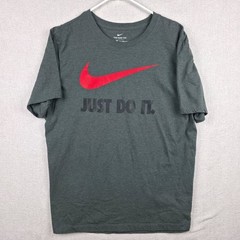 Nike Just Do It Graphic T Shirt Mens XXL Gray Red Nike Swoosh Athletic Workout