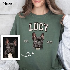 Custom Dog Face Comfort Tee Shirt Personalized Pet Portrait Gift T-