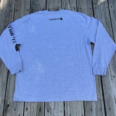 Carhartt Long Sleeve T-Shirt Pre-Washed, Size XL, Gray, 100% Cotton