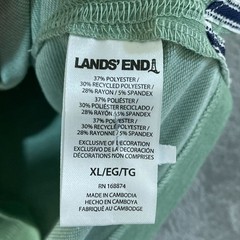 NWOT Lands’ End Men’s XL Green Short Sleeve T-Shirt Polyester Blend C1185