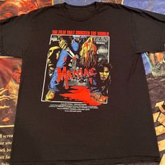 MANIAC 1980s Horror Movie T-Shirt Vintage Slasher Film Tee, Classic Gore Movie