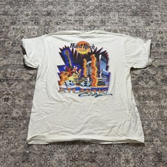 Vintage Hard Rock Cafe Atlantic City White T-Shirt Men’s Sz L USA Made Heavy Tee