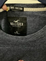 Hollister Men’s Blue Cotton Jersey Graphic Logo Embroidered Crew Neck Tee XL