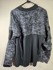RothCo Long Sleeve Camo Shirt Size XL Black Grey Camouflage Design Acrylic Army