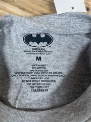 DC Comic Batman T Shirt Mens (M) Gray Logo Superhero Short Sleeve Medium Tee Top