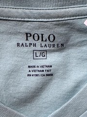 POLO RALPH LAUREN T-Shirt Men’s L Blue Alab V-Neck Short Sleeve 100% Cotton NEW