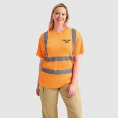 Custom Uneek Hi Vis Short Sleeve T-Shirt Your Text Here Embroidered Safety Top