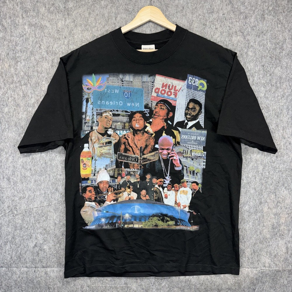 New Orleans Rap T-Shirt Men’s Large Shaka Wear Lil Wayne Jazz Nola Cash Money