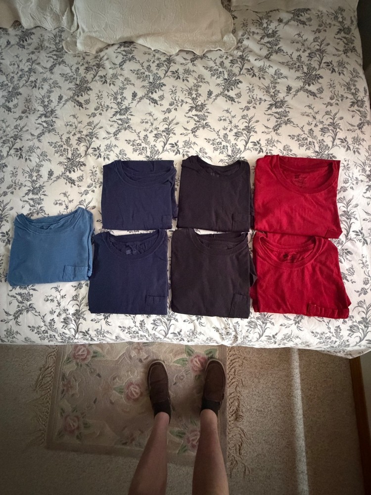 Hanes Pocket Tee Men’s T-Shirt Soft and Breathable Assorted Size Large.