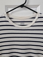 J. CREW Men’s Slim Washed Short Sleeve Navy Stripe, Medium