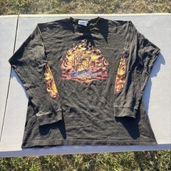 Vintage JNCO Longsleeve Flaming Shirt Snake Flames 90s Y2K Sz Large