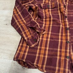 Ben Sherman Mens XL Plaid Red Orange Long Sleeve Flannel Shirt Punk Blitz GBH
